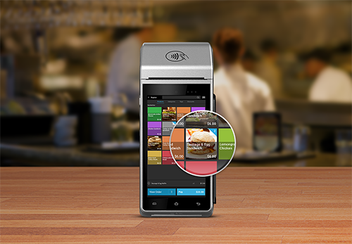 credit card terminal with image magnified